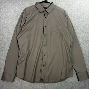 Mens XXL UNTUCKit Gironde Shirt Slim Fit Stretch Button Up Gray Nylon Elastane